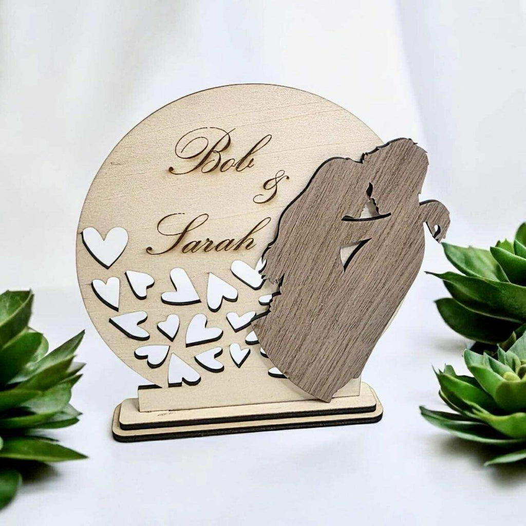 Personalized Wooden Couple Ornament • Anniversary, Wedding Gift