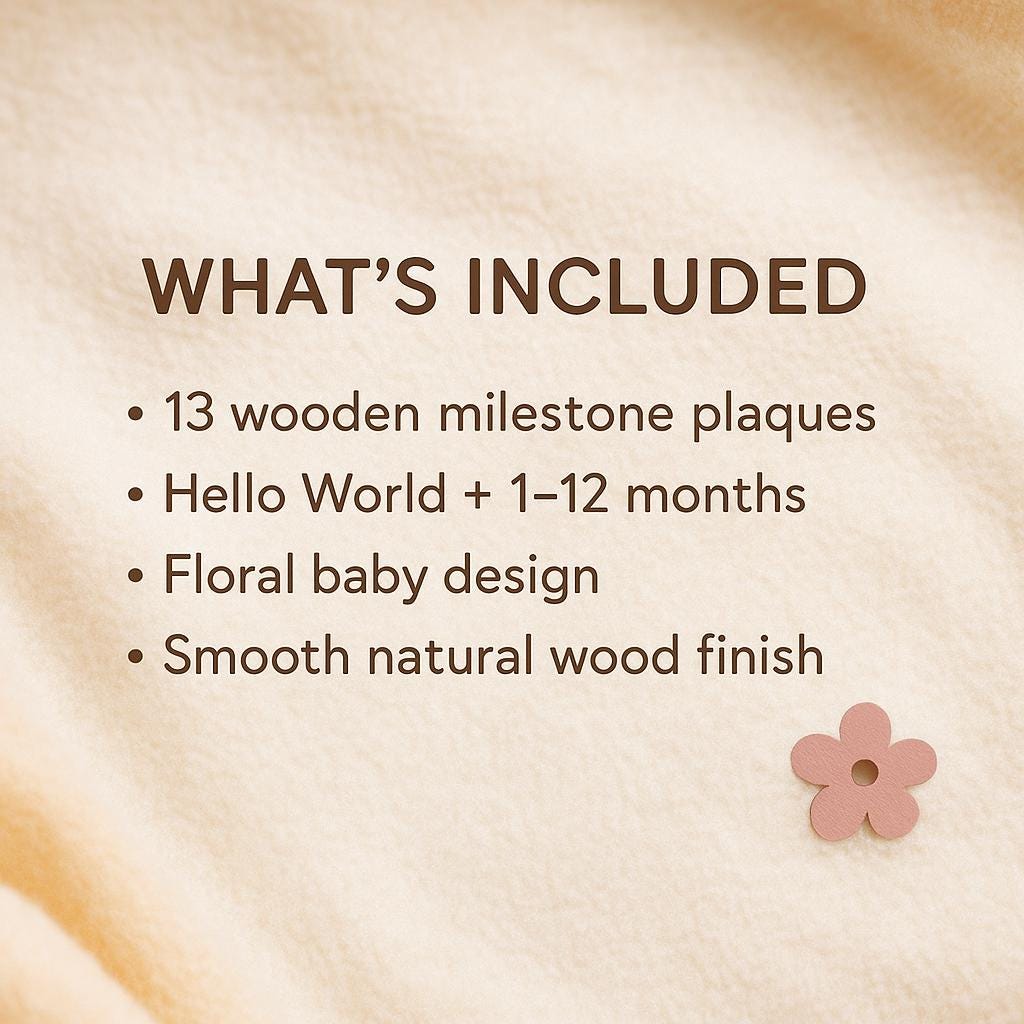 Floral Baby Milestone Plaques, Newborn Photo Prop Set