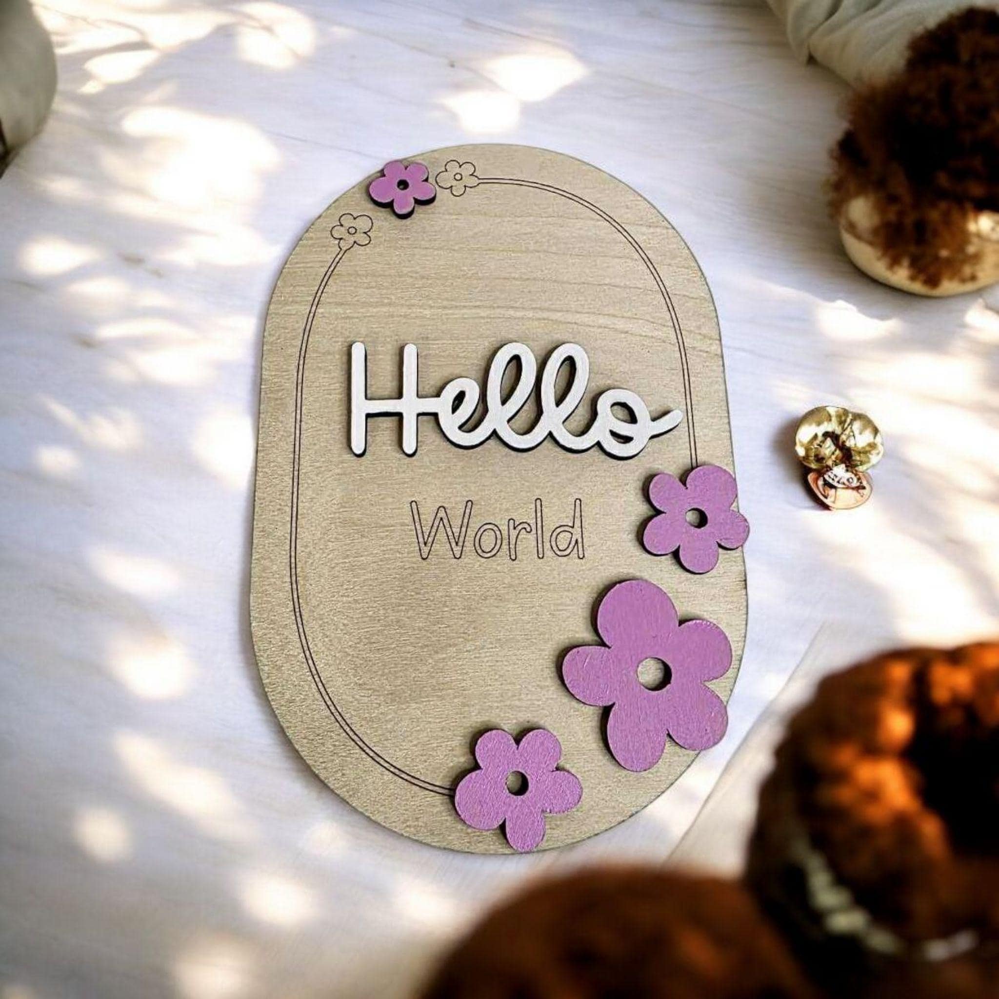 Floral Baby Milestone Plaques, Newborn Photo Prop Set