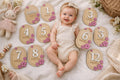 Floral Baby Milestone Plaques, Newborn Photo Prop Set