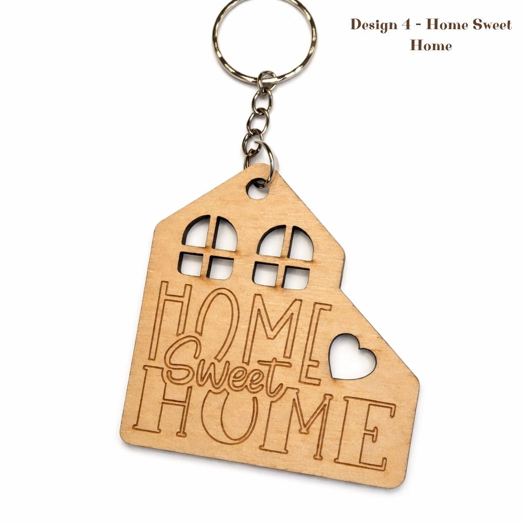 Wooden House Keyring, Personalized House Keychain, New Home Gift, Housewarming Gift, Realtor Closing Gift, Custom Wooden Key Holder