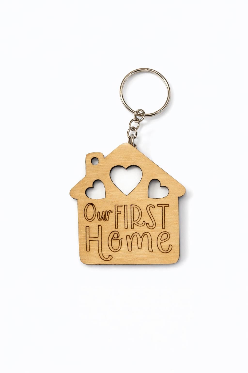 Wooden House Keyring, Personalized House Keychain, New Home Gift, Housewarming Gift, Realtor Closing Gift, Custom Wooden Key Holder