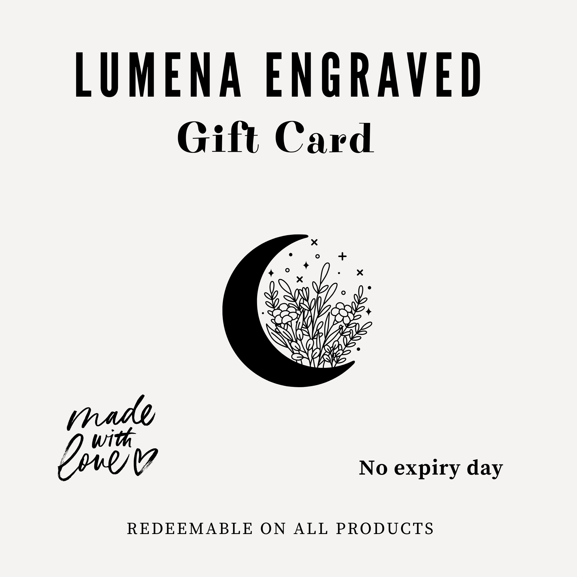 Lumena Engraved Gift Card